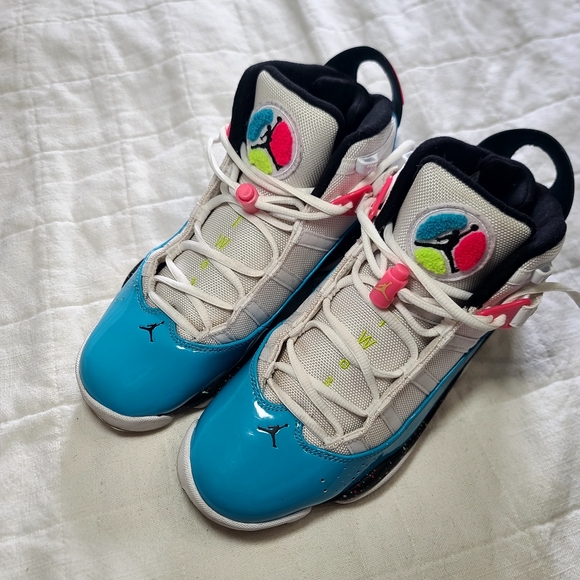 2019 Jordan 6 Rings Blue Fury Cyber size 8  Hightop - Picture 3 of 16